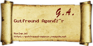 Gutfreund Agenór névjegykártya